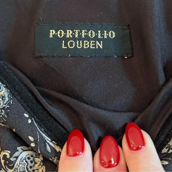 Vintage 90s brown paisley skirt lettuce hem ruffled - Picture 10 of 13